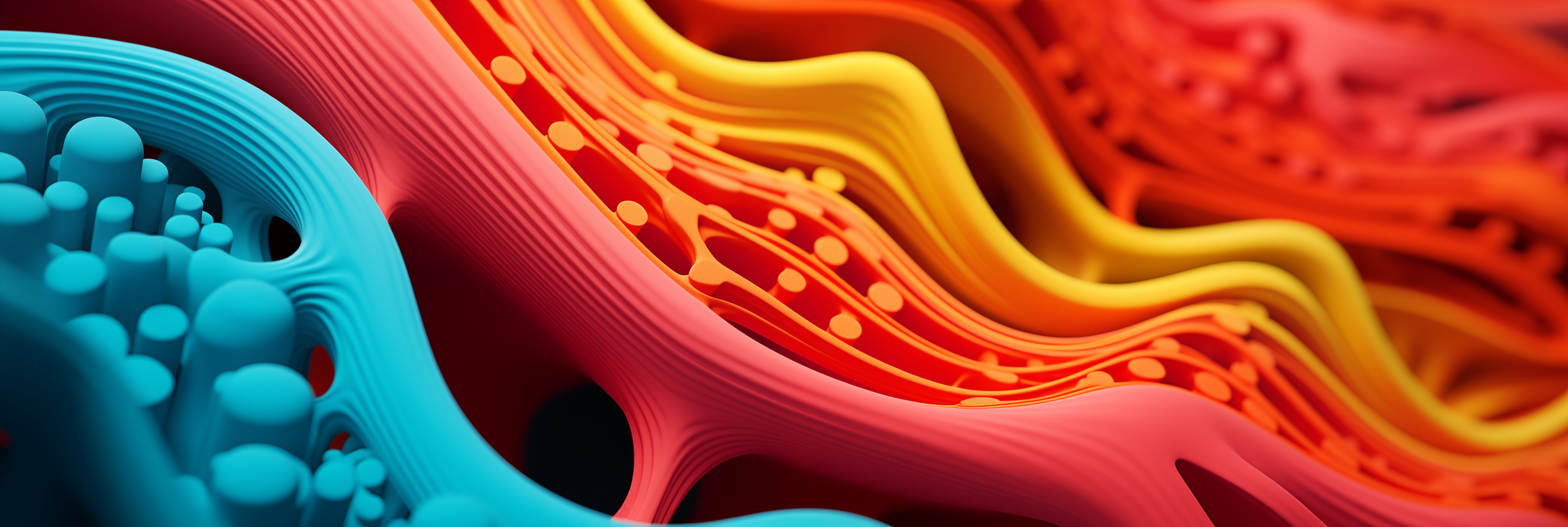 Banner - abstrakcyjna wizja druku 3d, ogromne zbliżenie